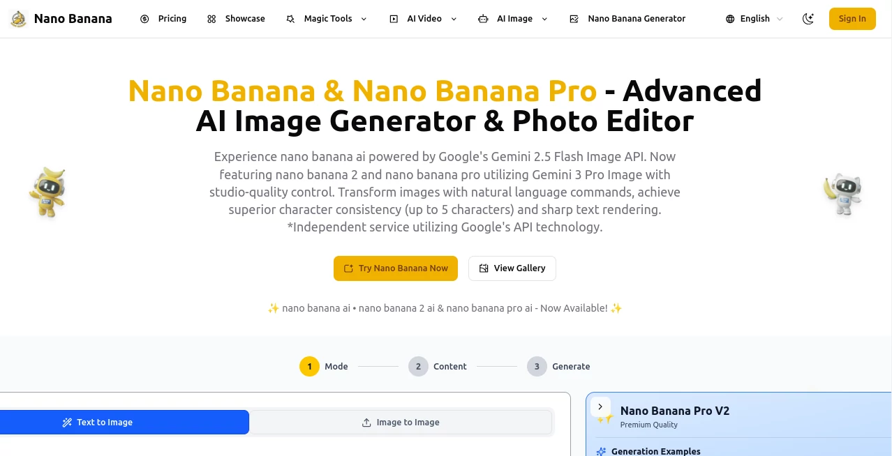 Screenshot of Nano Banana – An AI tool in the ,AI Text to Image ,AI Photo & Image Generator ,Photo & Image Editor ,AI Art Generator  category, showcasing its interface and key features.
