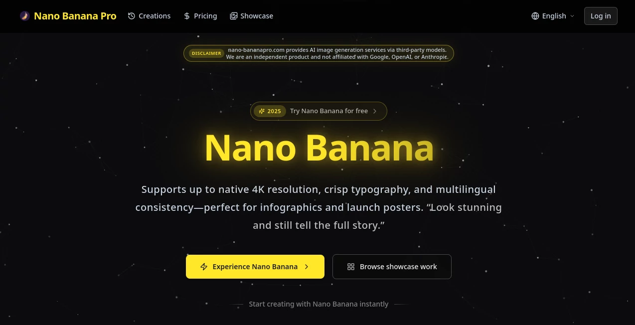 Screenshot of Nano Banana Pro – An AI tool in the ,AI Text to Image ,AI Photo & Image Generator ,AI Art Generator ,AI Design Generator  category, showcasing its interface and key features.