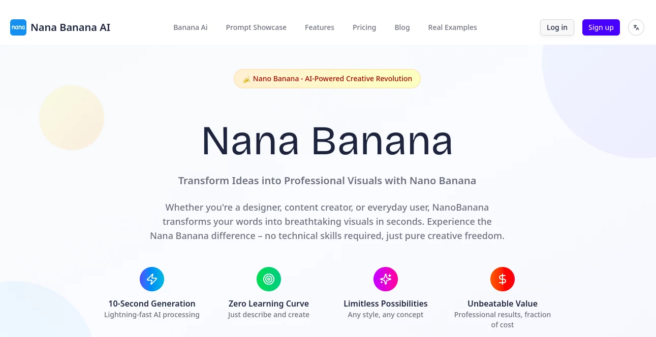 Screenshot of Nano Banana – An AI tool in the ,AI Photo & Image Generator ,Photo & Image Editor  category, showcasing its interface and key features.