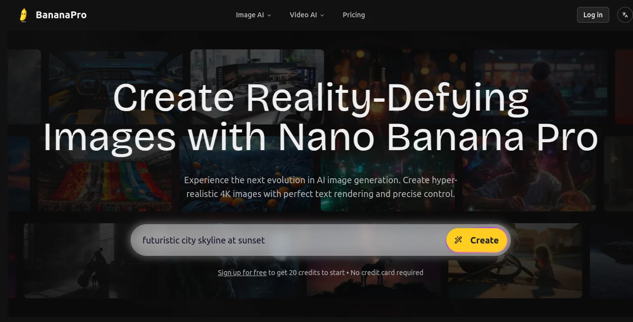 Screenshot of BananaPro – An AI tool in the ,AI Text to Image ,AI Photo & Image Generator ,AI Art Generator ,AI Design Generator  category, showcasing its interface and key features.