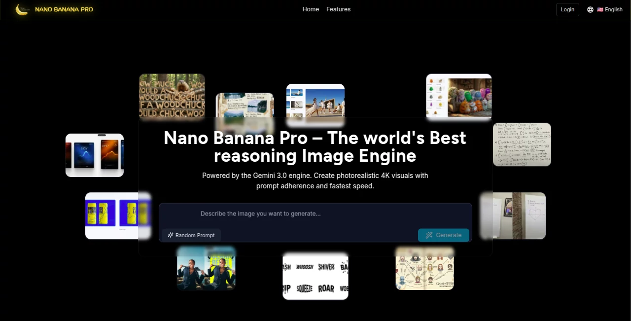Screenshot of NanoBanana Pro – An AI tool in the ,AI Text to Image ,AI Photo & Image Generator ,AI Art Generator ,AI Design Generator  category, showcasing its interface and key features.