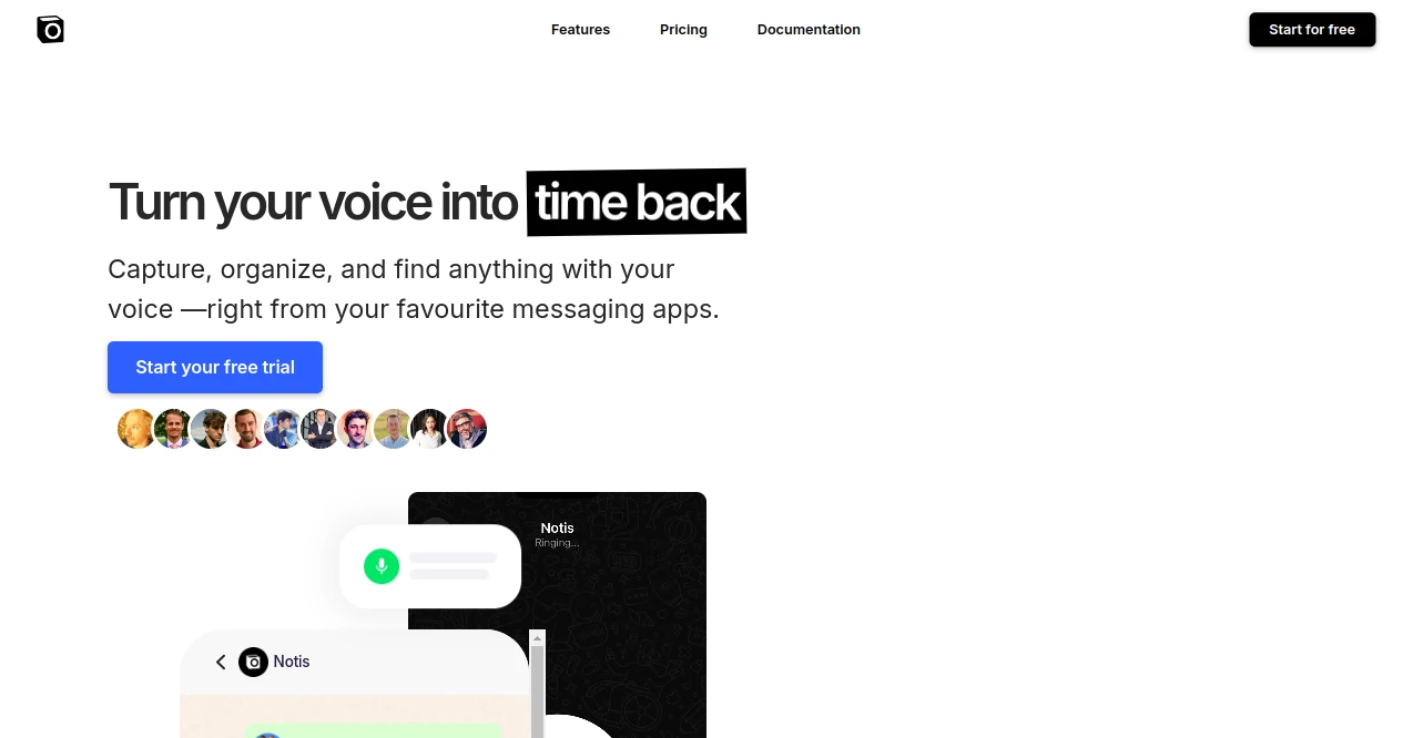 Screenshot of Notis AI – An AI tool in the ,AI Voice Assistants ,AI Productivity Tools ,AI Meeting Assistant ,AI Notes Assistant  category, showcasing its interface and key features.