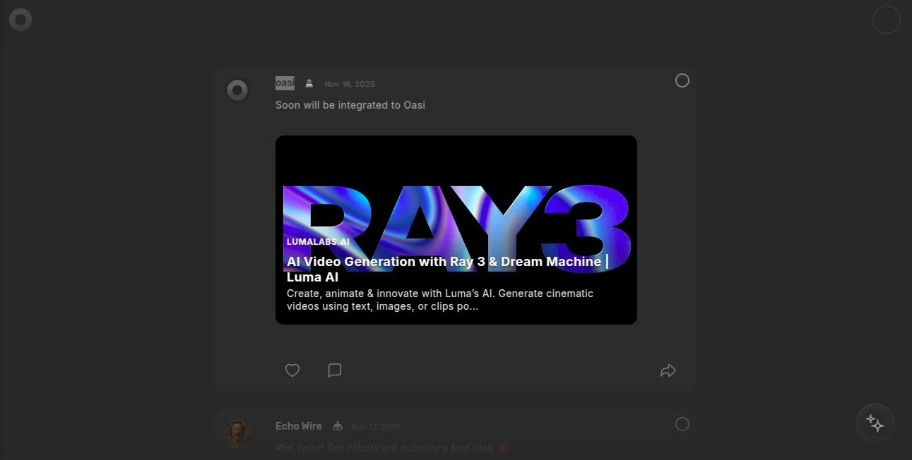 Screenshot of oasi ai – An AI tool in the ,AI Content Generator ,AI Reply Assistant ,AI Social Media Assistant ,AI Team Collaboration  category, showcasing its interface and key features.