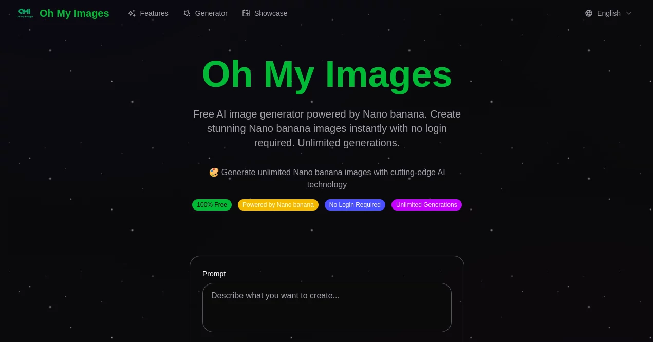 Screenshot of Oh My Images – An AI tool in the ,AI Text to Image ,AI Photo & Image Generator ,Photo & Image Editor ,AI Background Remover  category, showcasing its interface and key features.