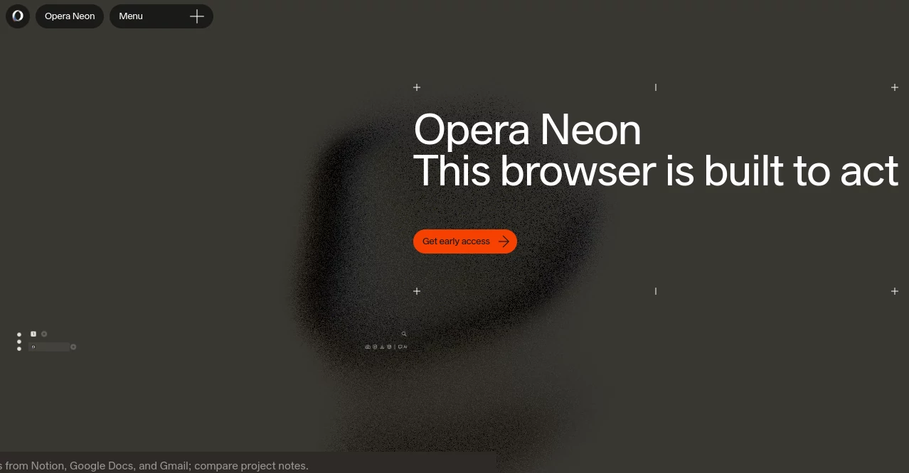 Screenshot of Opera Neon – An AI tool in the ,AI Browsers Builder ,AI Research Tool ,AI Task Management ,AI Meeting Assistant  category, showcasing its interface and key features.