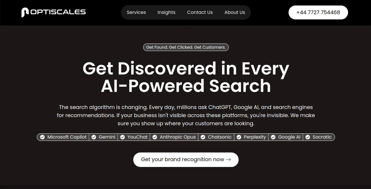 Screenshot of Optiscales – An AI tool in the ,AI Content Generator ,AI Research Tool ,AI SEO Assistant ,AI Marketing Plan Generator  category, showcasing its interface and key features.