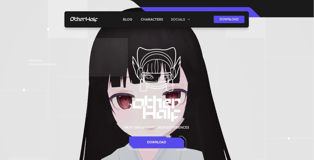Screenshot of Otherhalf – An AI tool in the ,AI Chatbot ,AI Girlfriend ,AI Fun Tools  category, showcasing its interface and key features.