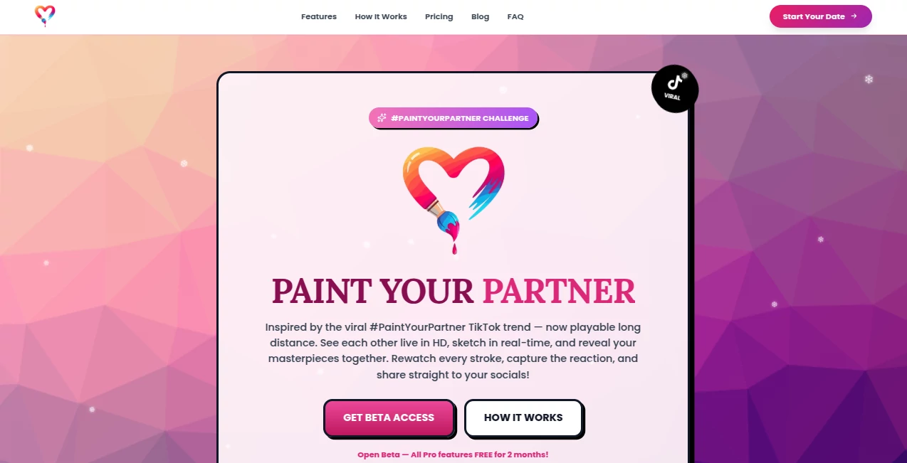 Screenshot of Paint Your Date – An AI tool in the ,AI Fun Tools  category, showcasing its interface and key features.