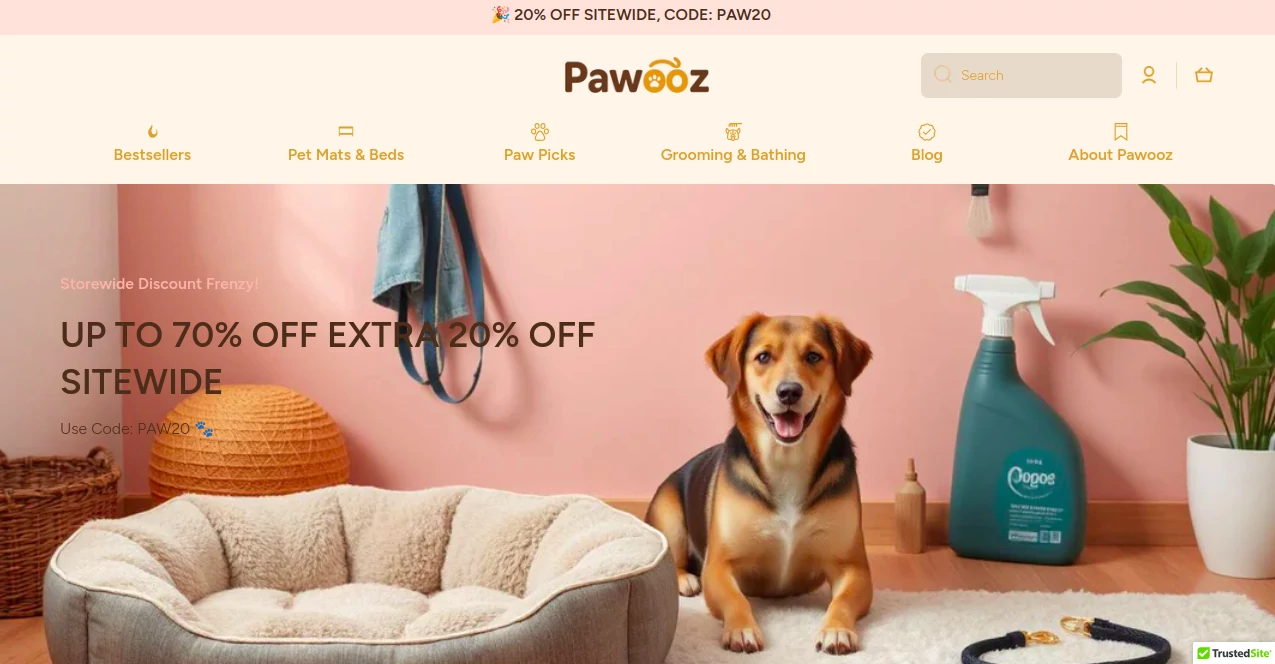 Screenshot of Pawooz – An AI tool in the ,AI E-commerce Assistant ,AI Life Assistant ,AI Parenting ,AI Healthcare  category, showcasing its interface and key features.