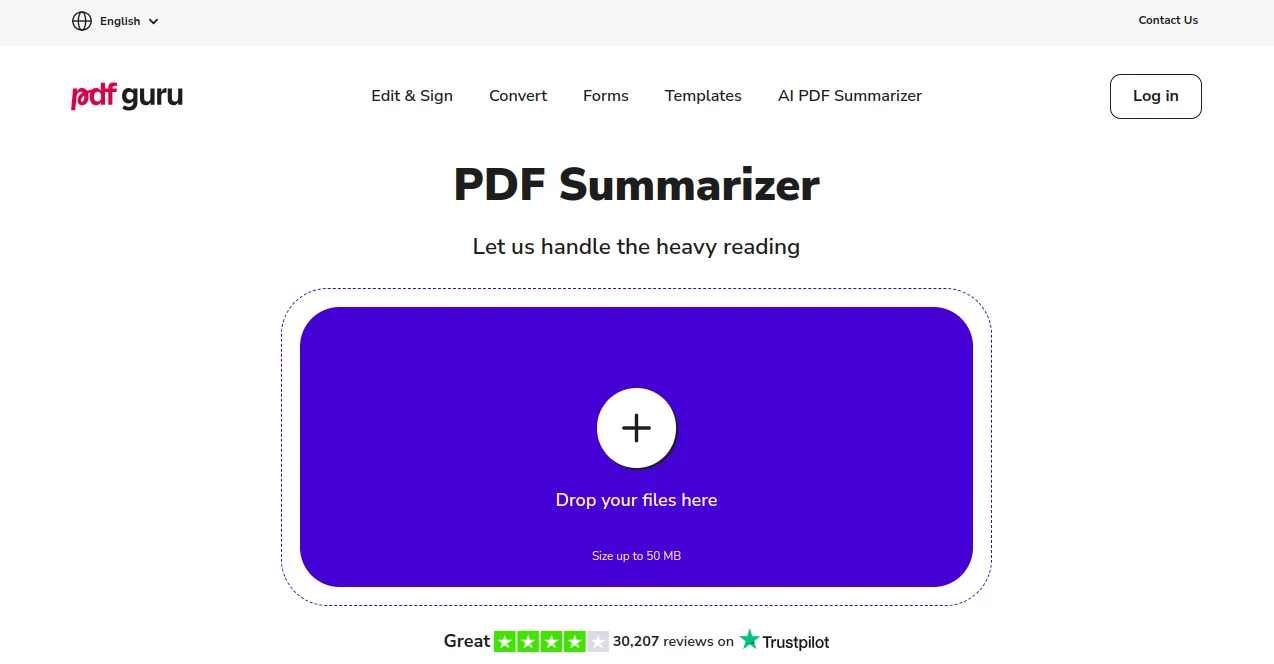 Screenshot of PDF Guru – An AI tool in the ,AI PDF ,AI Forms & Surveys ,AI Document Extraction ,AI Documents Assistant  category, showcasing its interface and key features.