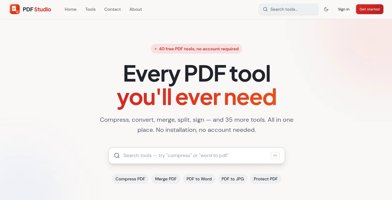 Screenshot of PDF Studio – An AI tool in the ,AI PDF ,AI Documents Assistant  category, showcasing its interface and key features.