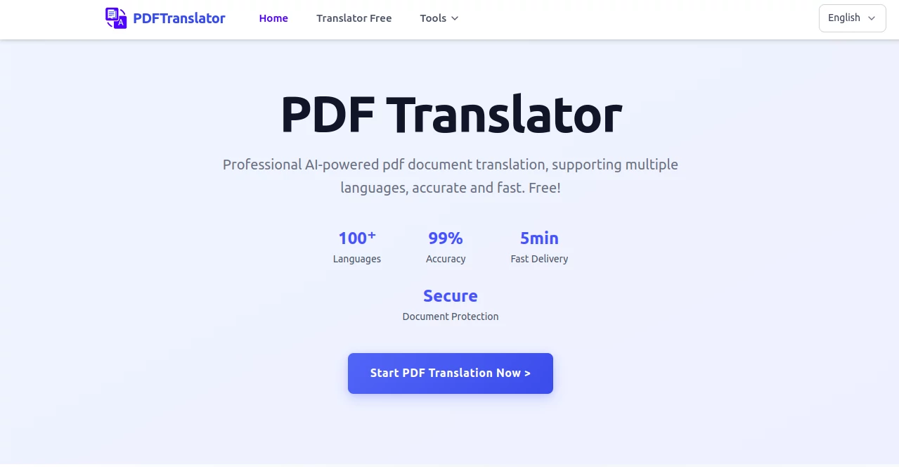 Screenshot of PDFTranslator – An AI tool in the ,AI Translate ,AI PDF ,AI Document Extraction ,AI Documents Assistant  category, showcasing its interface and key features.