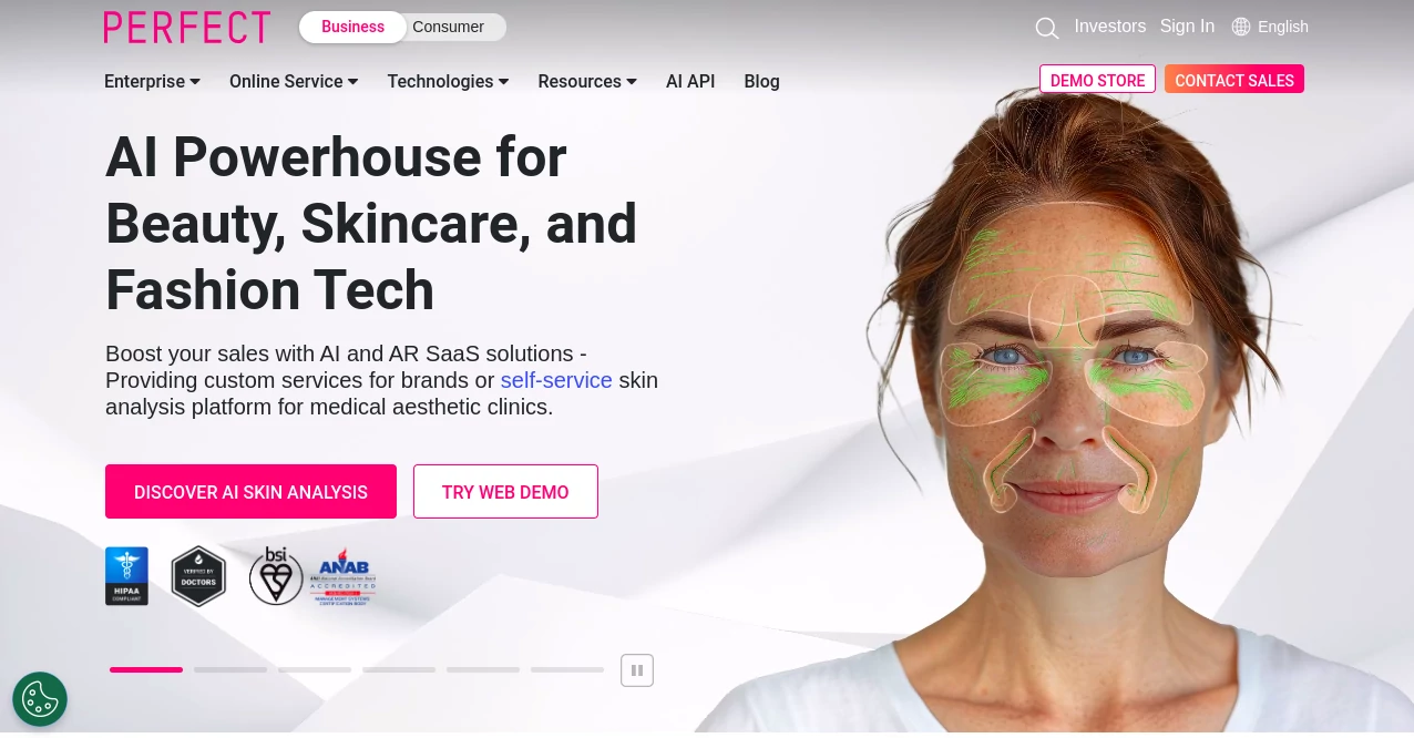 Screenshot of YouCam AI & AR Business Solutions – An AI tool in the ,AI Healthcare ,AI Life Assistant  category, showcasing its interface and key features.