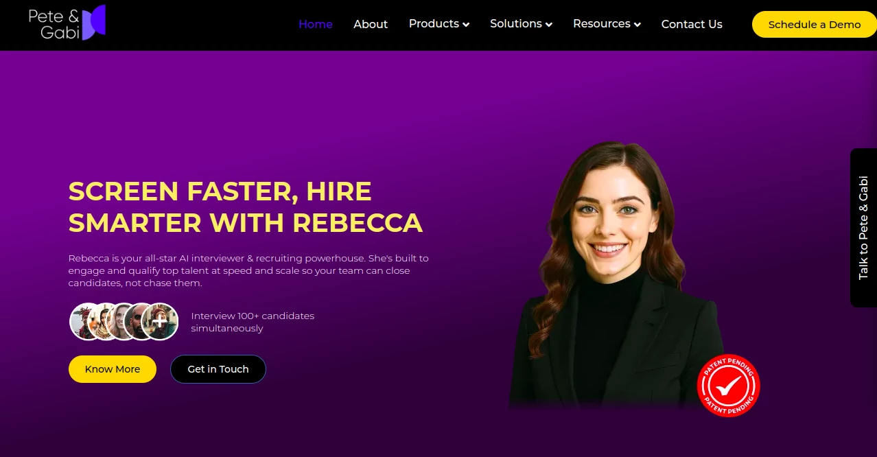 Screenshot of Pete & Gabi – An AI tool in the ,AI Voice Assistants ,AI Sales Assistant ,AI Customer Service Assistant ,AI Recruiting  category, showcasing its interface and key features.