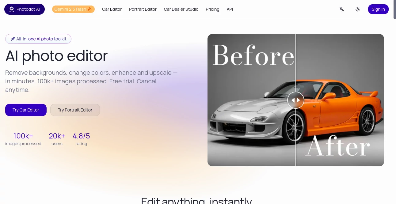 Screenshot of PhotodotAI – An AI tool in the ,Photo & Image Editor ,AI Photo Enhancer ,AI Background Remover  category, showcasing its interface and key features.