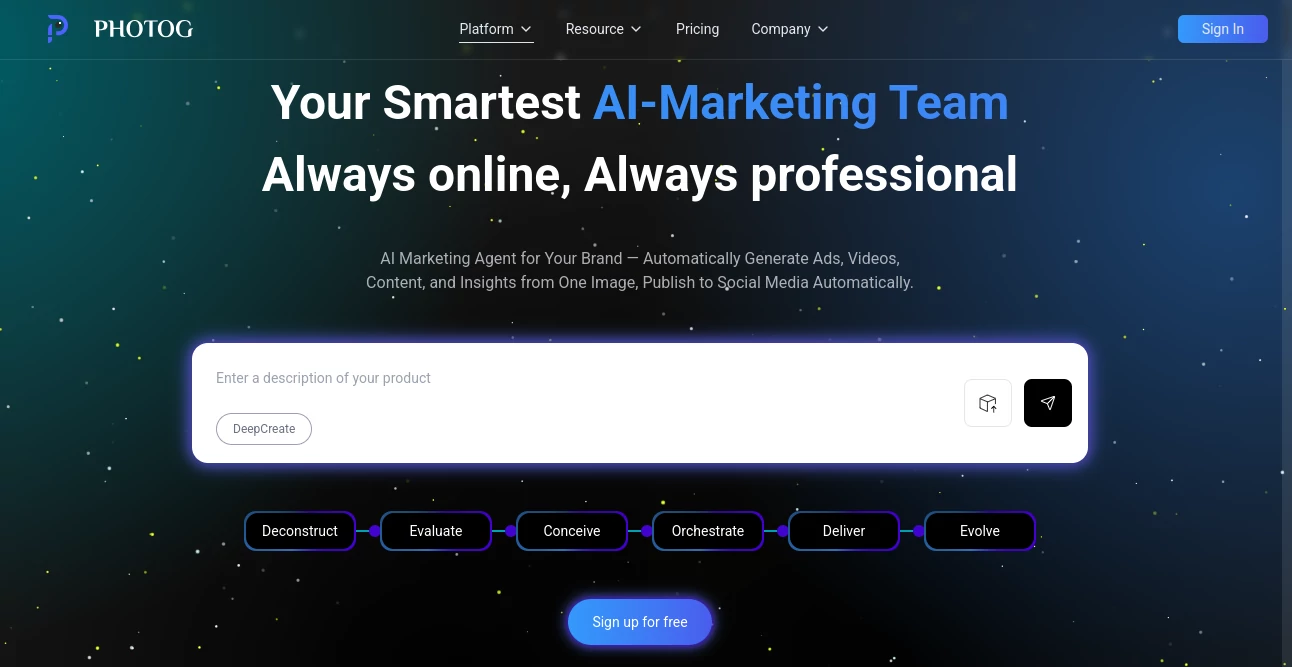 Screenshot of PhotoG – An AI tool in the ,Photo & Image Editor ,AI Photo Enhancer ,AI Photography  category, showcasing its interface and key features.