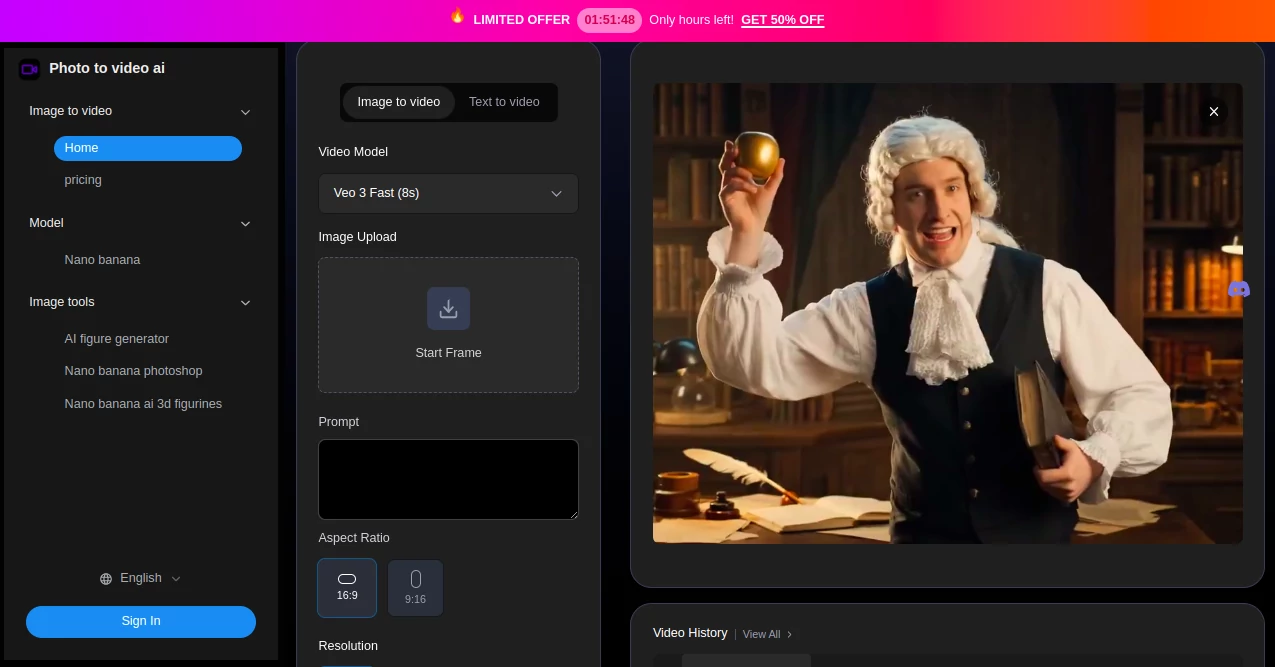 Screenshot of Photo to video ai – An AI tool in the ,AI Photo & Image Generator ,Photo & Image Editor ,AI Image to Video ,AI Video Generator  category, showcasing its interface and key features.