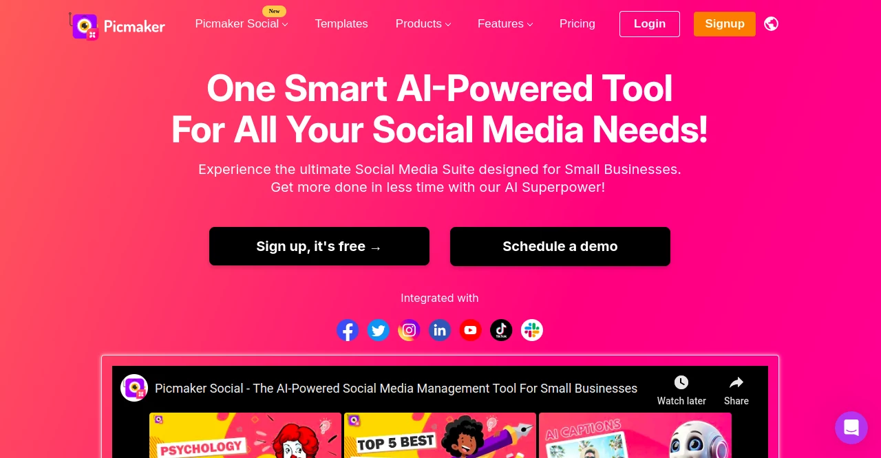 Screenshot of Picmaker – An AI tool in the ,AI Content Generator ,AI Social Media Assistant ,AI Design Generator ,AI Graphic Design  category, showcasing its interface and key features.