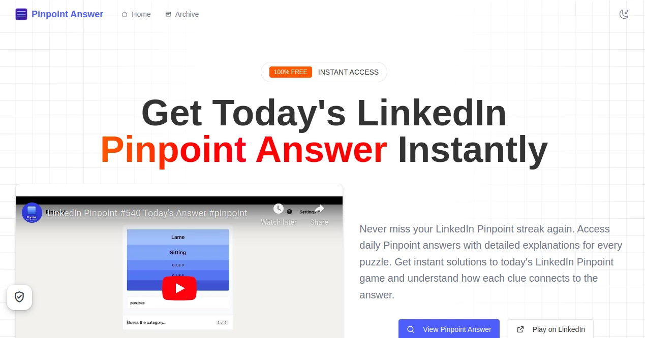 Screenshot of LinkedIn Pinpoint – An AI tool in the ,AI Fun Tools ,AI Homework Helper ,AI Knowledge Base ,AI Quizzes  category, showcasing its interface and key features.