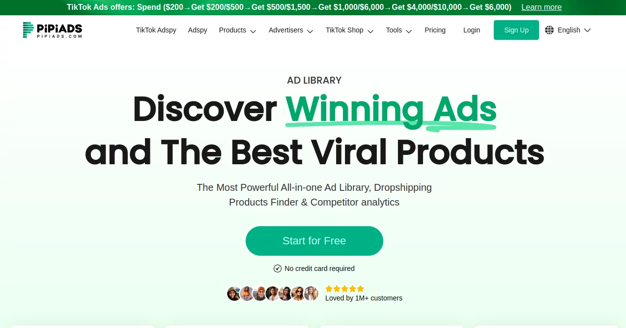 Screenshot of PIPIADS – An AI tool in the ,AI Research Tool ,AI Advertising Assistant ,AI Ad Creative Assistant ,AI Digital Marketing Generator  category, showcasing its interface and key features.