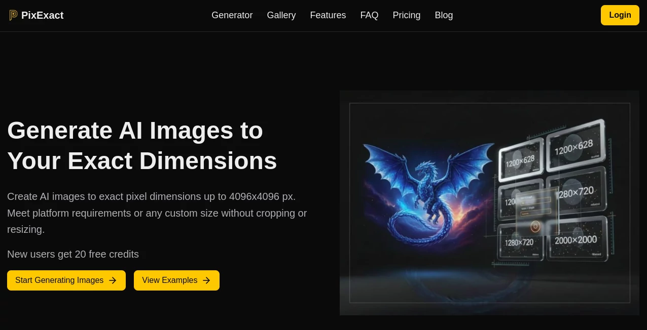 Screenshot of PixExact – An AI tool in the ,AI Photo & Image Generator ,AI Banner Generator ,AI Design Assistant  category, showcasing its interface and key features.