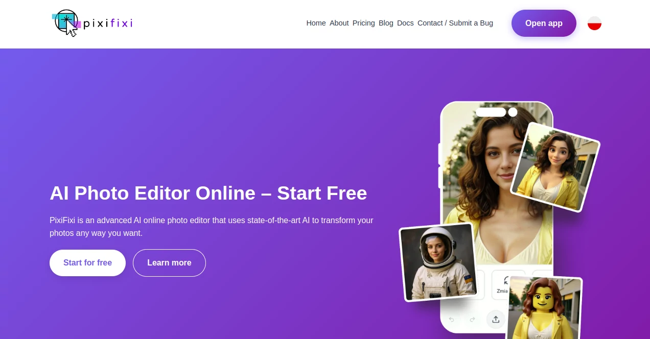 Screenshot of Pixifixi – An AI tool in the ,AI Photo & Image Generator ,Photo & Image Editor ,AI Photo Restoration ,AI Background Remover  category, showcasing its interface and key features.