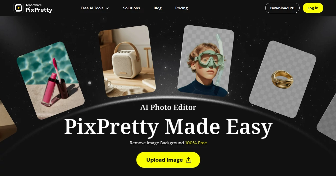 Screenshot of Pixpretty – An AI tool in the ,Photo & Image Editor ,AI Photo Enhancer ,AI Background Remover  category, showcasing its interface and key features.
