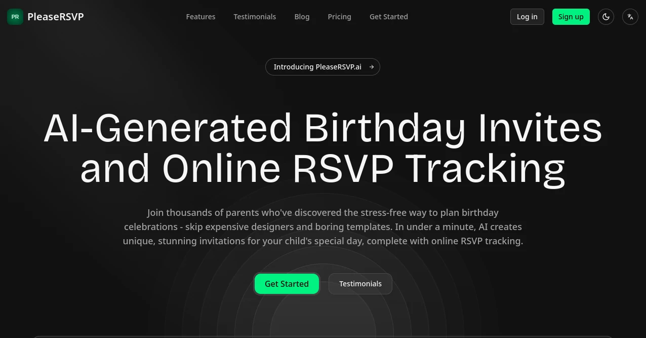 Screenshot of PleaseRSVP – An AI tool in the ,AI Productivity Tools ,AI Forms & Surveys  category, showcasing its interface and key features.