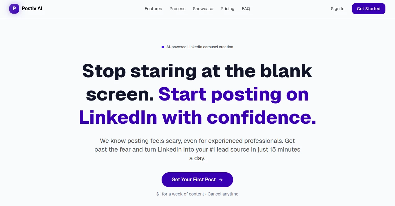 Screenshot of Postiv AI – An AI tool in the ,AI Content Generator ,AI Social Media Assistant ,AI Knowledge Base ,AI Scheduling  category, showcasing its interface and key features.
