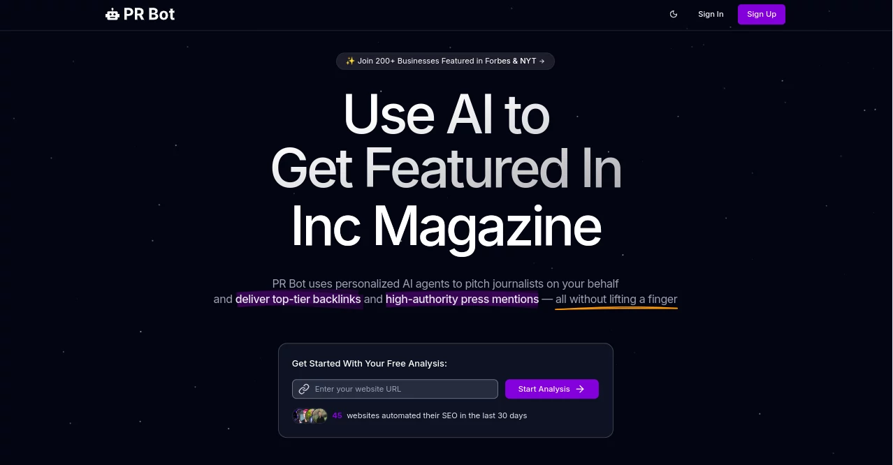 Screenshot of PR Bot – An AI tool in the ,AI Code Assistant ,AI Code Explanation ,AI Code Refactoring ,AI Developer Tools  category, showcasing its interface and key features.