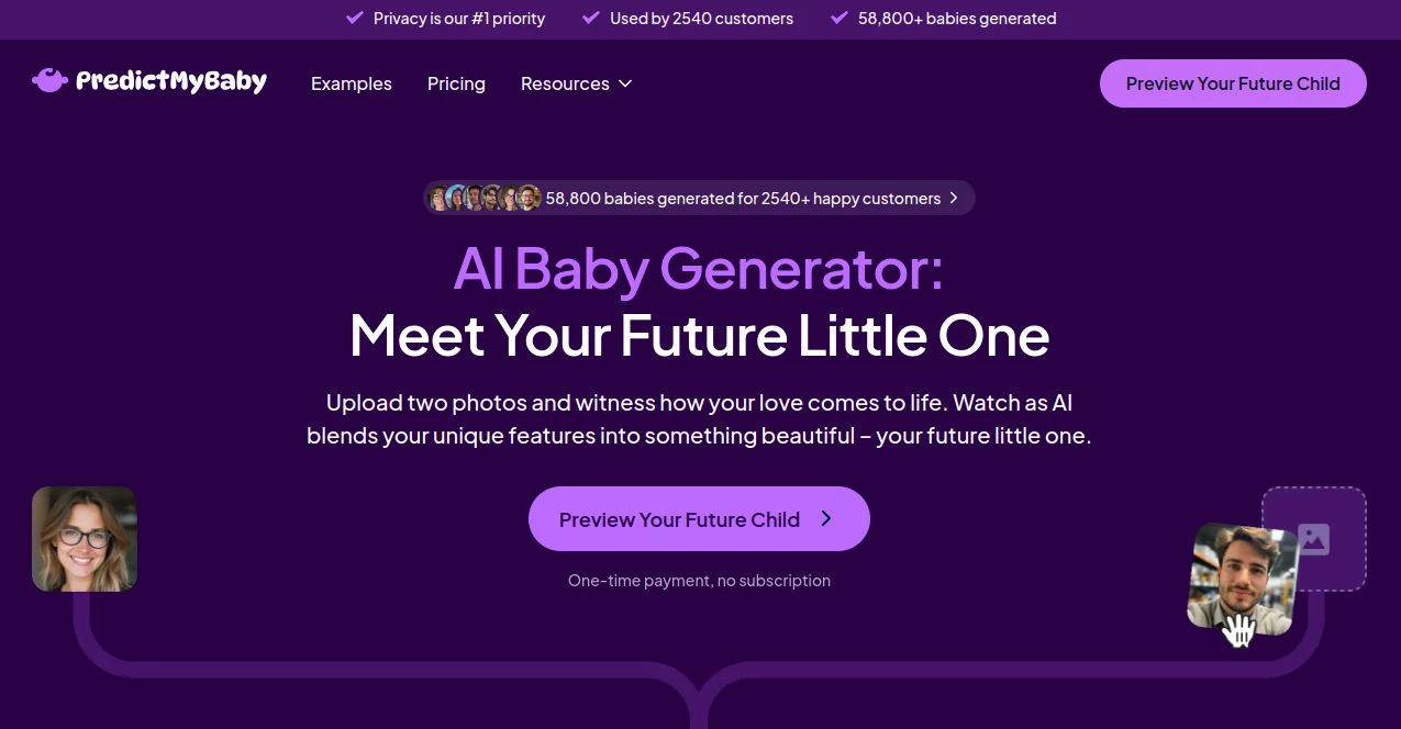 Screenshot of AI Baby Generator – An AI tool in the ,AI Life Assistant ,AI Fun Tools ,AI Parenting ,Other  category, showcasing its interface and key features.