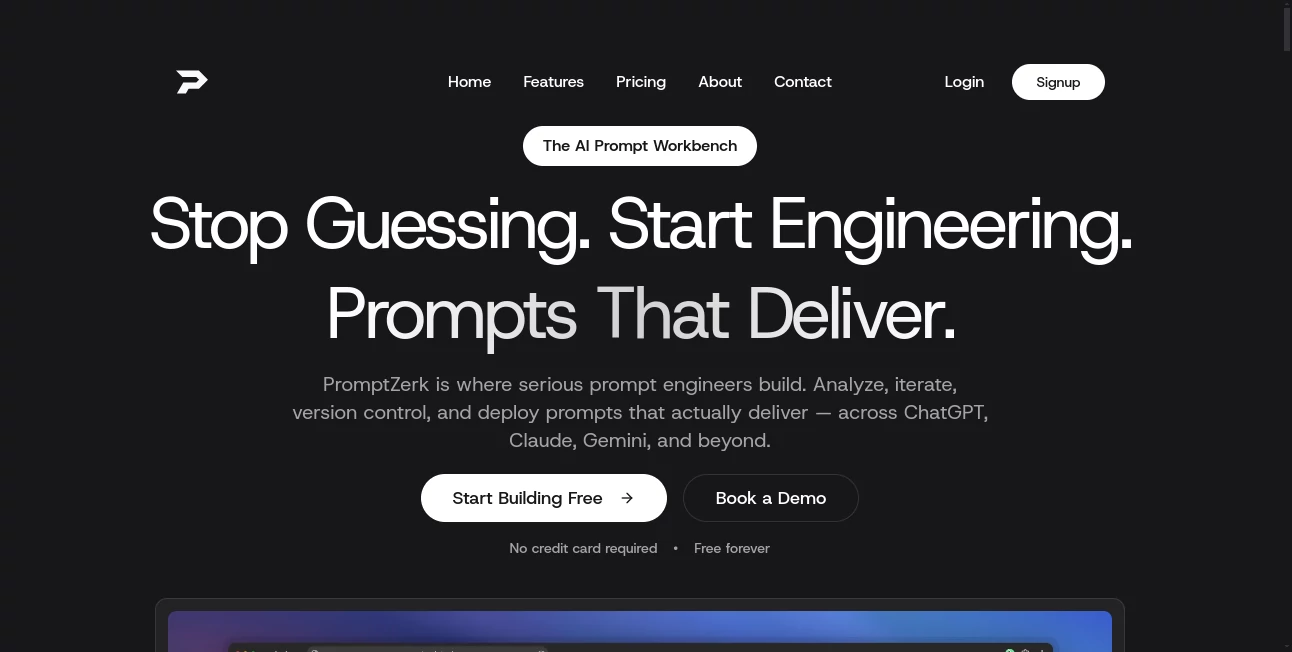 Screenshot of PromptZerk – An AI tool in the ,AI Content Generator ,AI Research Tool ,Prompt ,AI Writing Assistants  category, showcasing its interface and key features.