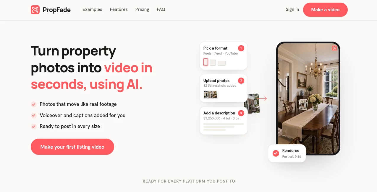 Screenshot of PropFade – An AI tool in the ,AI Photo & Image Generator ,AI Image to Image ,AI E-commerce Assistant ,AI Interior & Room Design  category, showcasing its interface and key features.
