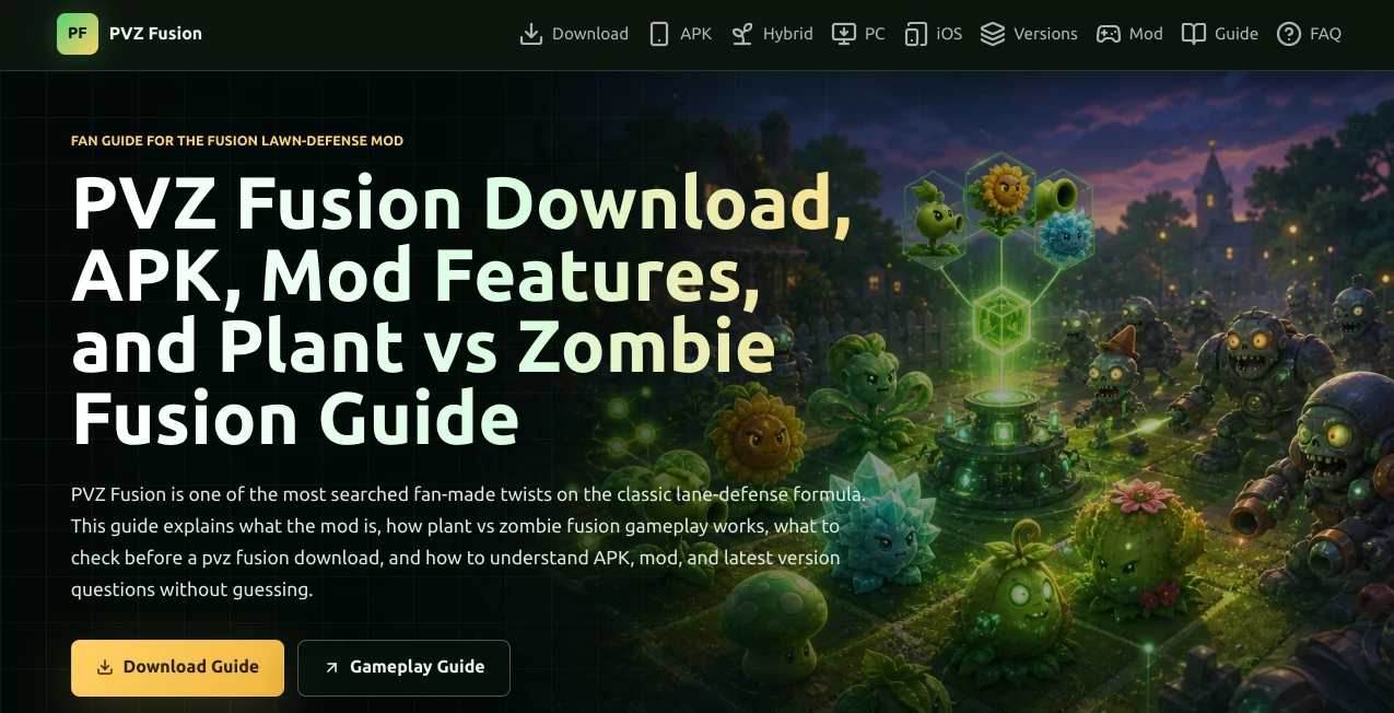 Screenshot of pvz fusion – An AI tool in the ,AI Video Generator ,AI Fun Tools ,AI Game  category, showcasing its interface and key features.