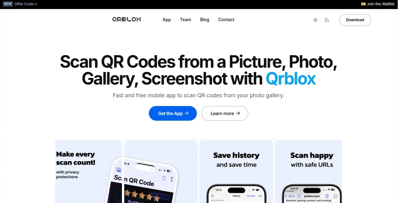Screenshot of Qrblox – An AI tool in the ,Other  category, showcasing its interface and key features.