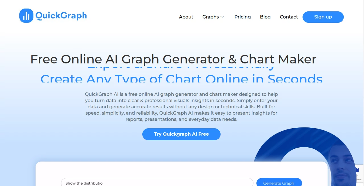 Screenshot of QuickGraph AI – An AI tool in the ,AI Data Mining ,AI Analytics Assistant ,AI Design Generator ,AI Spreadsheet  category, showcasing its interface and key features.