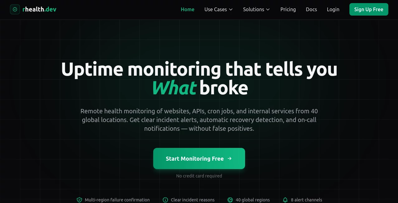 Screenshot of rhealth.dev – An AI tool in the ,AI Life Assistant ,AI Mental Health ,AI Healthcare  category, showcasing its interface and key features.