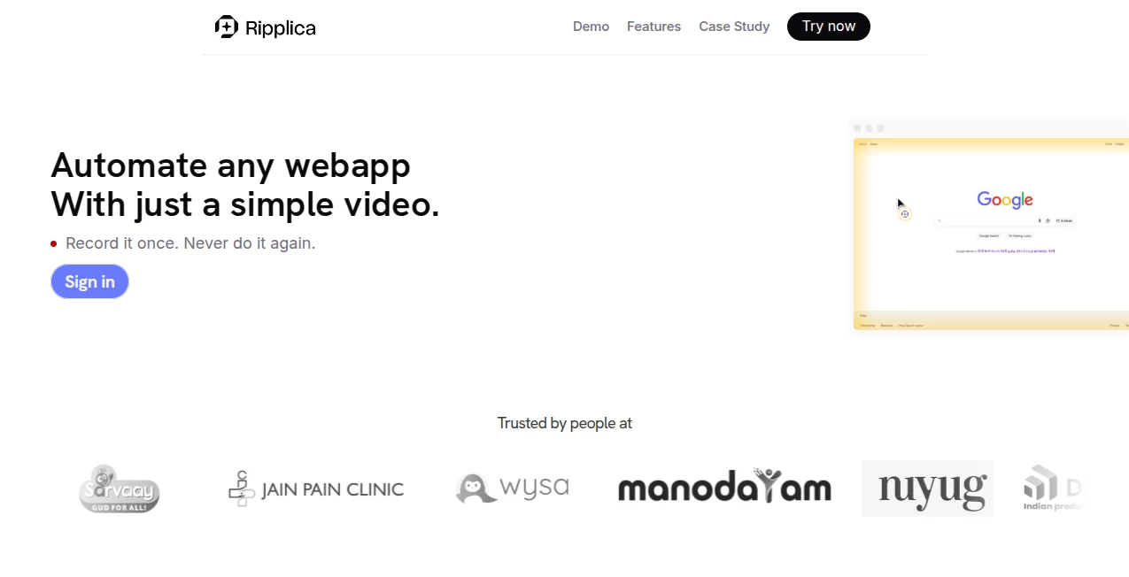 Screenshot of Ripplica – An AI tool in the ,AI No-Code & Low-Code ,AI Productivity Tools ,AI Task Management ,AI Workflow Management  category, showcasing its interface and key features.