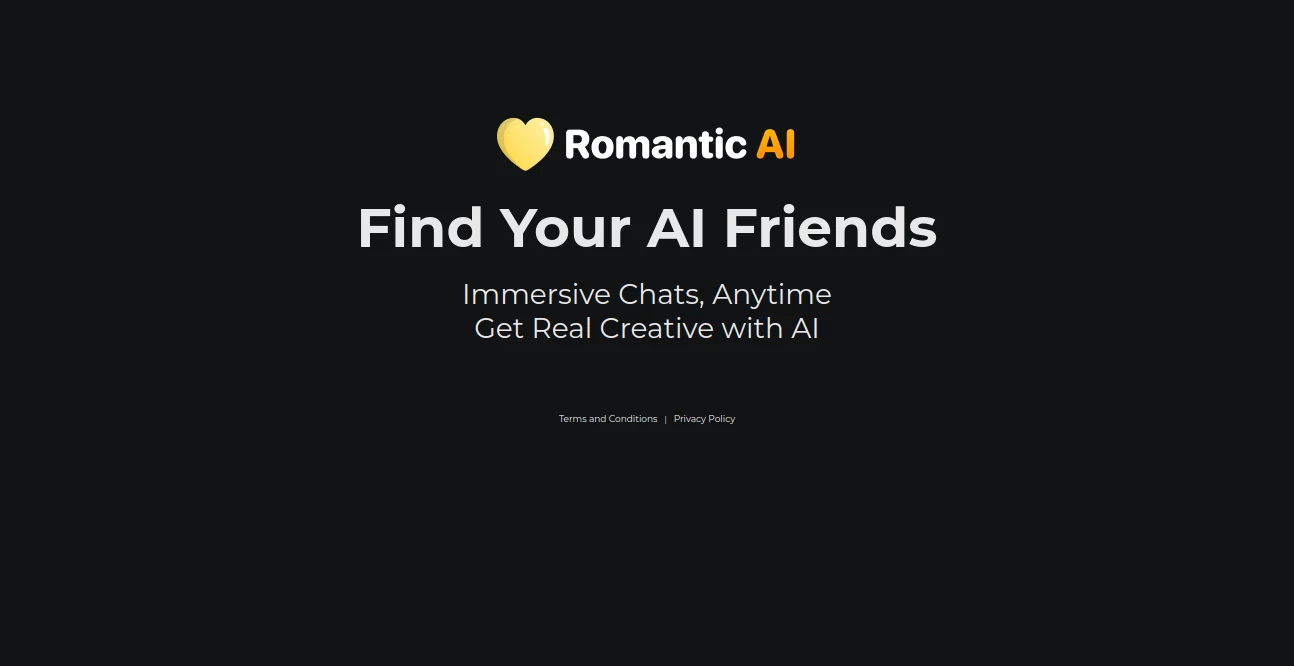 Screenshot of Romantic AI – An AI tool in the ,AI Character ,AI Dating Assistant ,AI Life Assistant ,AI Pick-up Lines Generator ,AI Response Generator ,AI Mental Health ,AI Chatbot ,AI Girlfriend  category, showcasing its interface and key features.