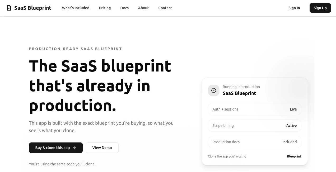 Screenshot of SaaS Blueprint – An AI tool in the ,AI Tools Directory  category, showcasing its interface and key features.