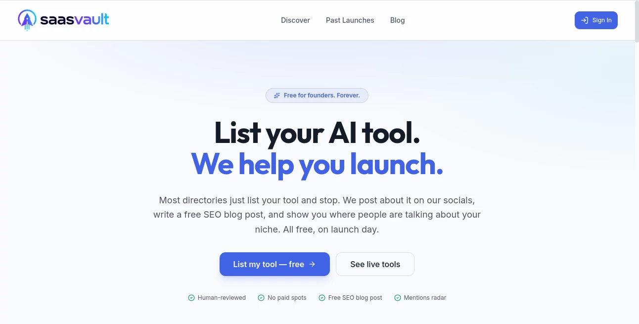 Screenshot of Saas Vault – An AI tool in the ,AI Tools Directory  category, showcasing its interface and key features.
