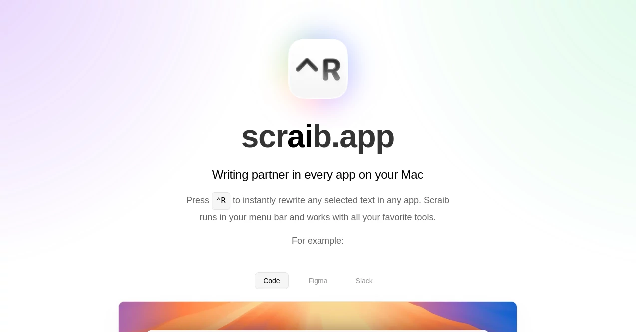 Screenshot of scraib.app – An AI tool in the ,AI Rewriter ,AI General Writing ,AI Writing Assistants ,AI Content Generator  category, showcasing its interface and key features.
