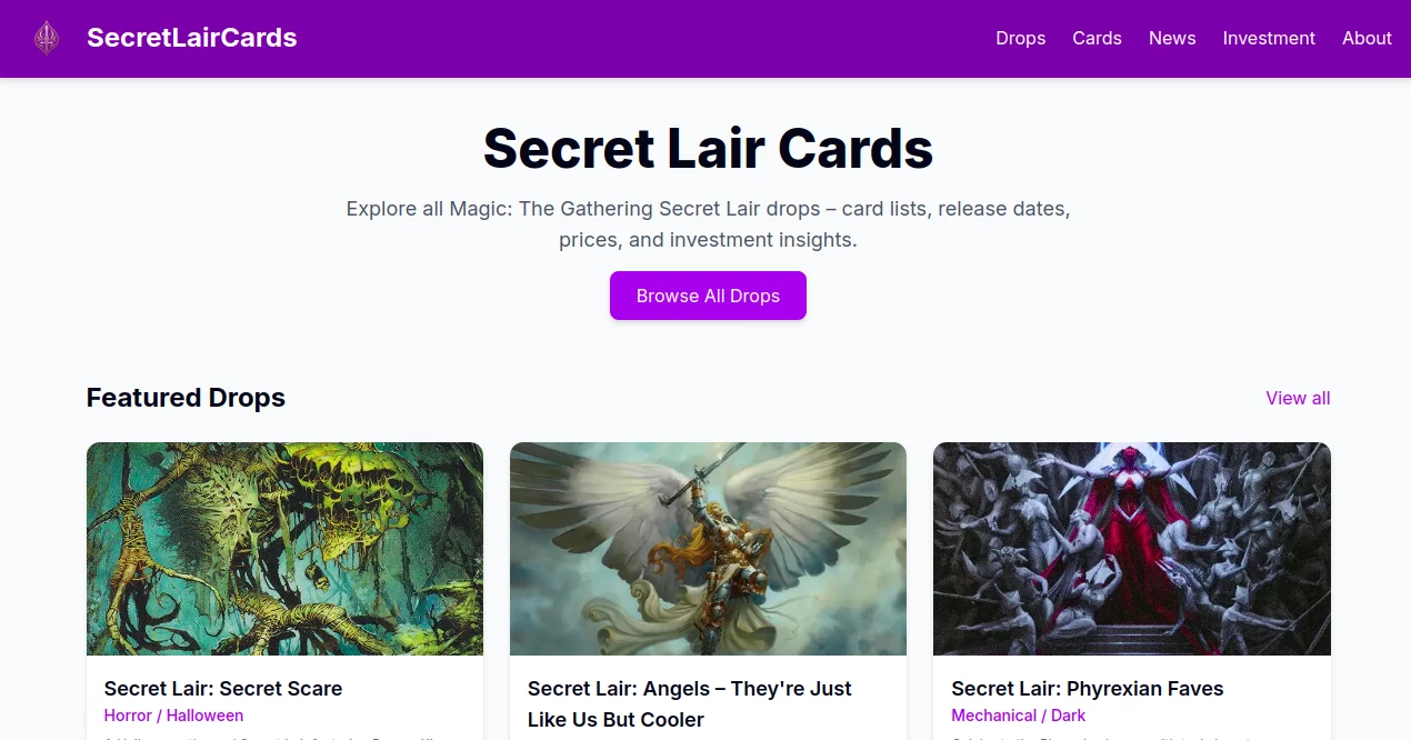 Screenshot of secretlaircards – An AI tool in the ,AI Fun Tools ,AI Game ,Web3 ,Other  category, showcasing its interface and key features.
