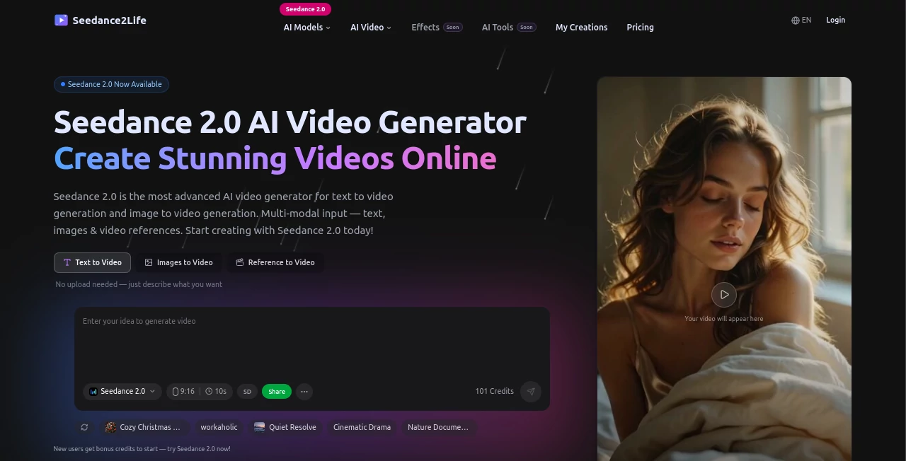 Screenshot of S2LIfe AI – An AI tool in the ,AI Animated Video ,AI Image to Video ,AI Video Generator ,AI Text to Video  category, showcasing its interface and key features.