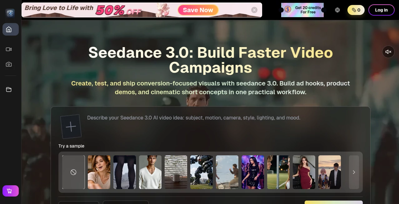 Screenshot of ai seedance 3.0 – An AI tool in the ,AI Animated Video ,AI Image to Video ,AI Text to Video ,AI Video Generator  category, showcasing its interface and key features.