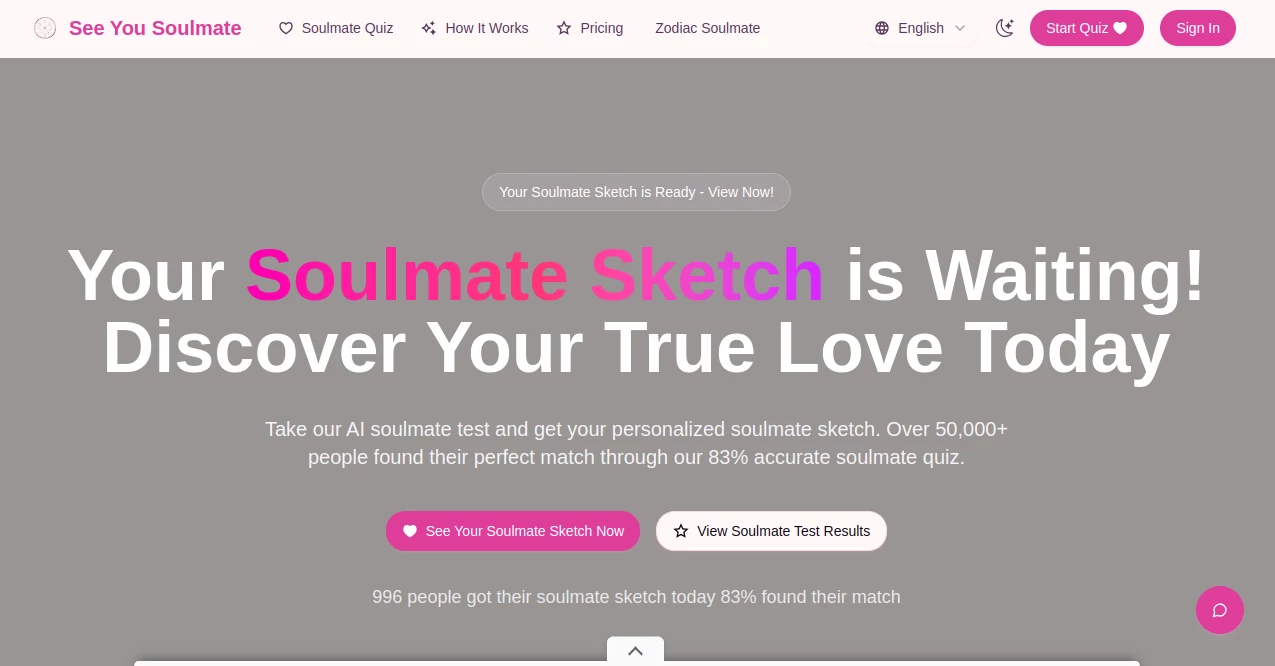 Screenshot of See You Soulmate – An AI tool in the ,AI Dating Assistant ,AI Life Assistant ,AI Fun Tools  category, showcasing its interface and key features.