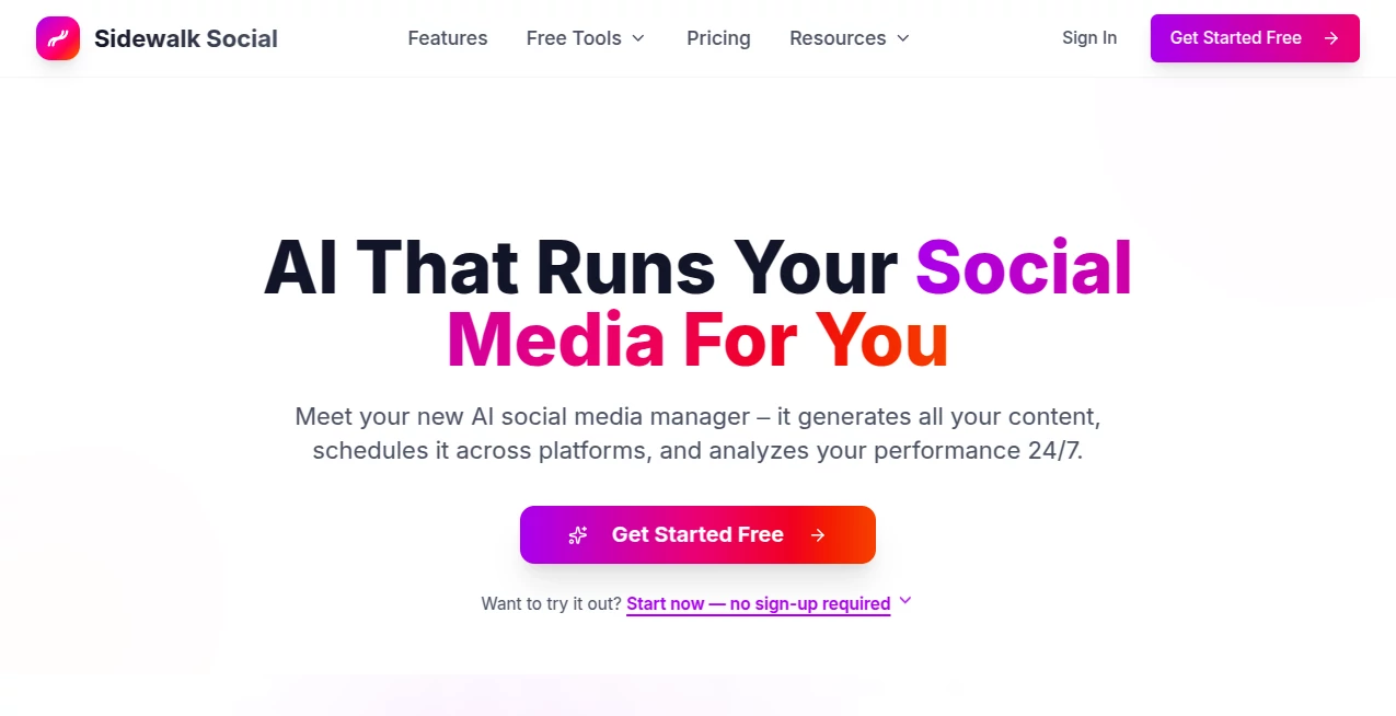 Screenshot of Sidewalk Social – An AI tool in the ,AI Captions or Subtitle ,AI Content Generator ,AI Photo & Image Generator ,AI Social Media Assistant  category, showcasing its interface and key features.