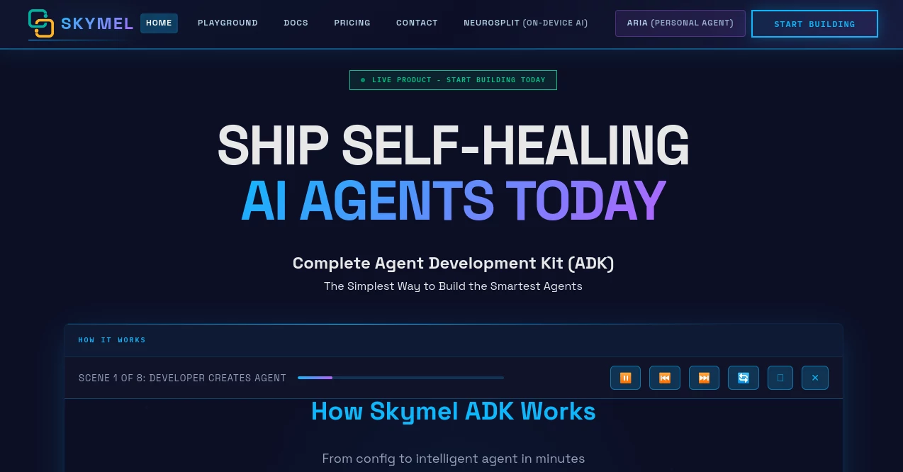 Screenshot of Skymel – An AI tool in the ,AI No-Code & Low-Code ,AI Developer Tools ,AI Task Management ,AI Workflow Management  category, showcasing its interface and key features.