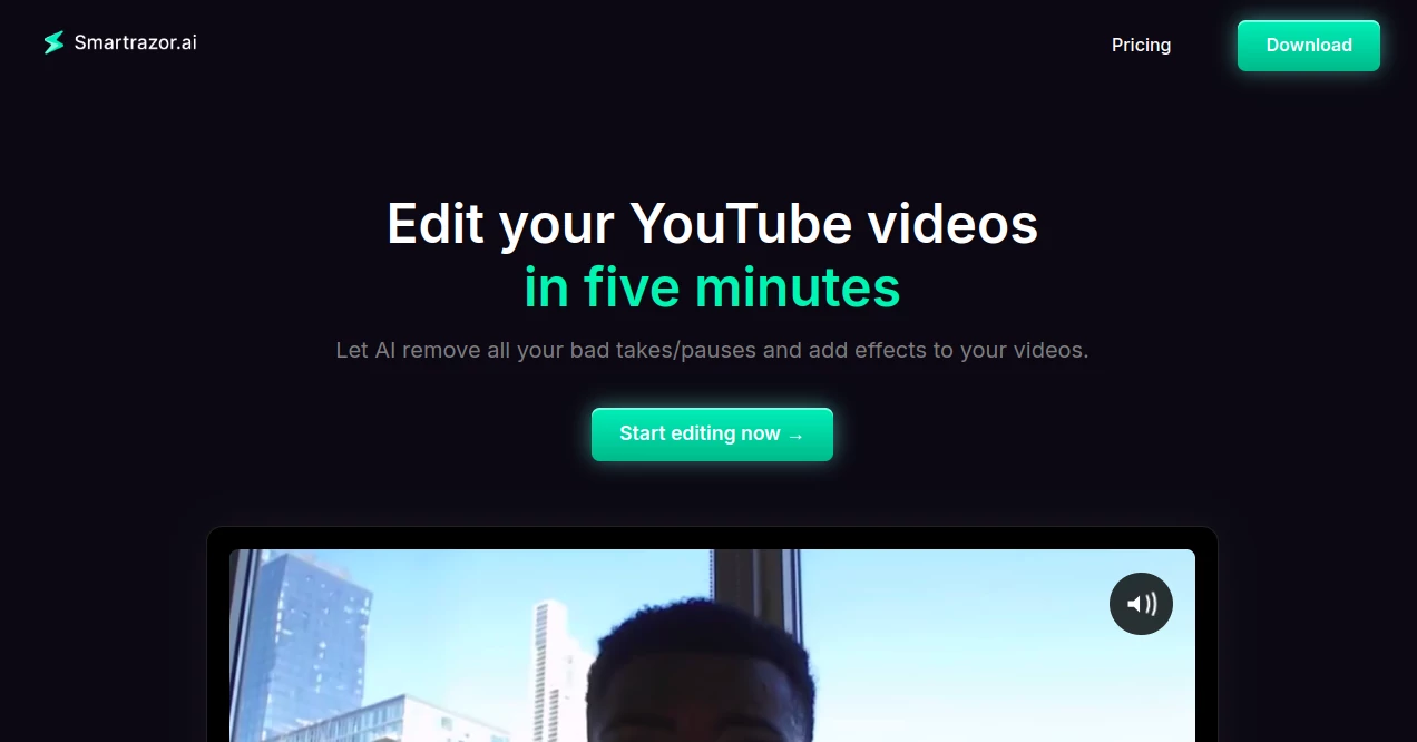 Screenshot of Smartrazor AI – An AI tool in the ,AI Content Generator ,AI Video Editor ,AI YouTube Assistant ,AI Productivity Tools  category, showcasing its interface and key features.