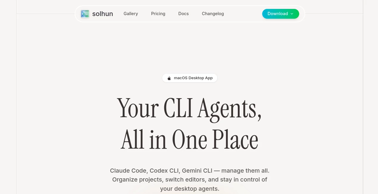 Screenshot of solhun – An AI tool in the ,AI Code Assistant ,AI Developer Tools ,AI Task Management ,AI Workflow Management  category, showcasing its interface and key features.